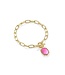 Daphne Gold Link and Chain Bracelet in Azalea Illusion