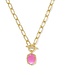 Daphne Convertible Gold Link and Chain Necklace in Azalea Illusion
