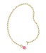 Daphne Convertible Gold Link and Chain Necklace in Azalea Illusion