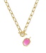 Daphne Convertible Gold Link and Chain Necklace in Azalea Illusion