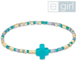 ENEWTON DESIGN eGirl Hope Unwritten Signature Cross Bracelet - Man, I Teal Like A Woman/Gold
