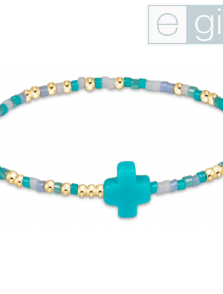 ENEWTON DESIGN eGirl Hope Unwritten Signature Cross Bracelet - Man, I Teal Like A Woman/Gold