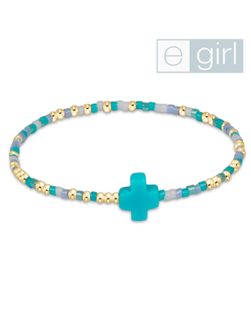 ENEWTON DESIGN eGirl Hope Unwritten Signature Cross Bracelet - Man, I Teal Like A Woman/Gold