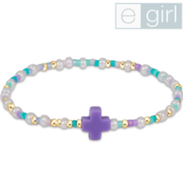 ENEWTON DESIGN eGirl Hope Unwritten Signature Cross Bracelet - How Do You Lilac Me Now?/Gold