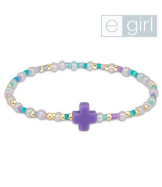 ENEWTON DESIGN eGirl Hope Unwritten Signature Cross Bracelet - How Do You Lilac Me Now?/Gold
