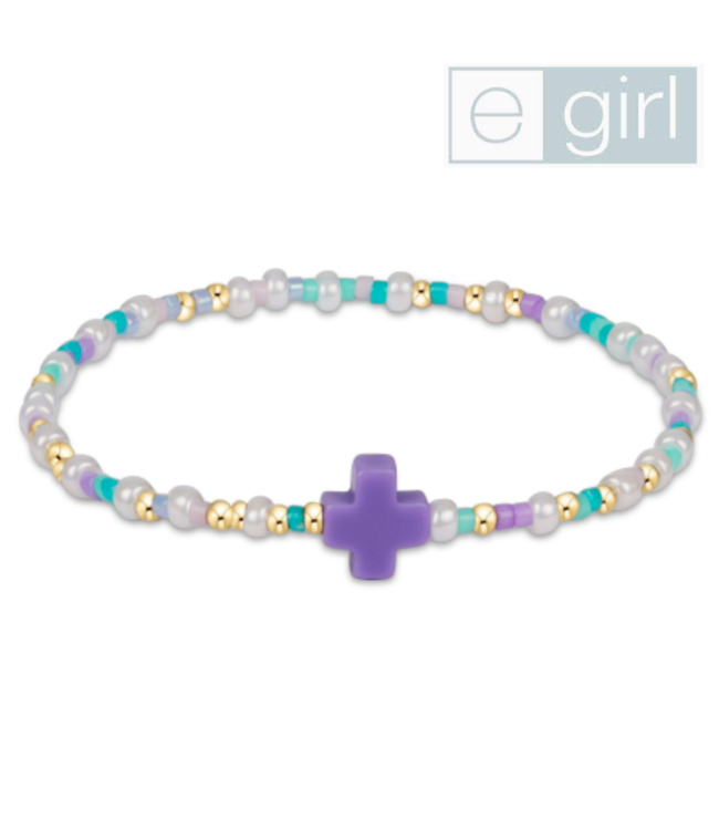 eGirl Hope Unwritten Signature Cross Bracelet - How Do You Lilac Me Now?/Gold