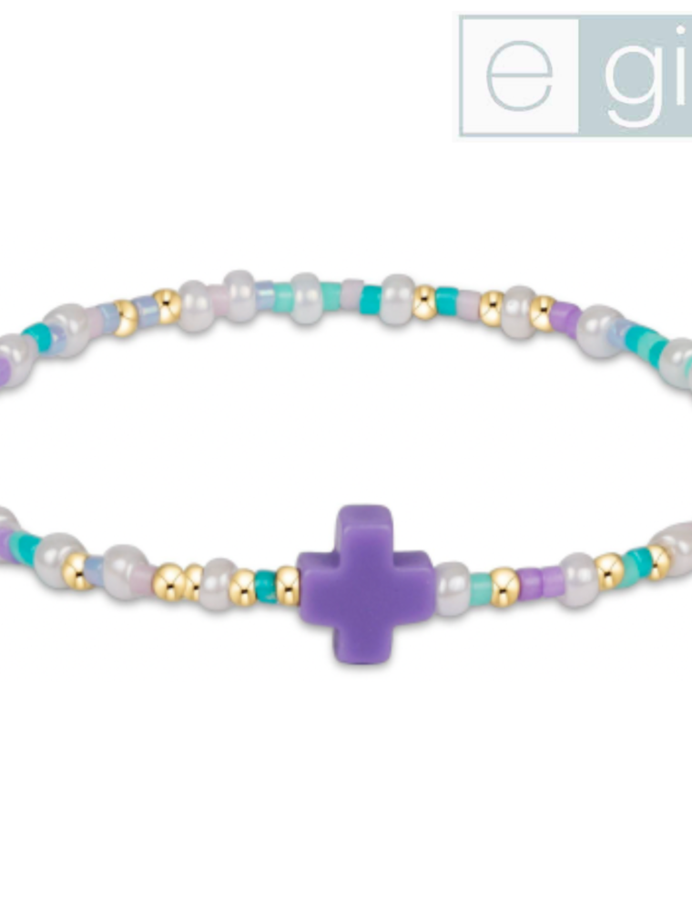 ENEWTON DESIGN eGirl Hope Unwritten Signature Cross Bracelet - How Do You Lilac Me Now?/Gold