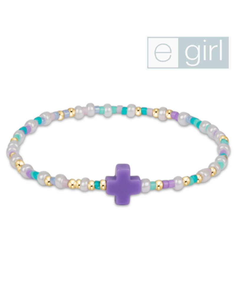 ENEWTON DESIGN eGirl Hope Unwritten Signature Cross Bracelet - How Do You Lilac Me Now?/Gold