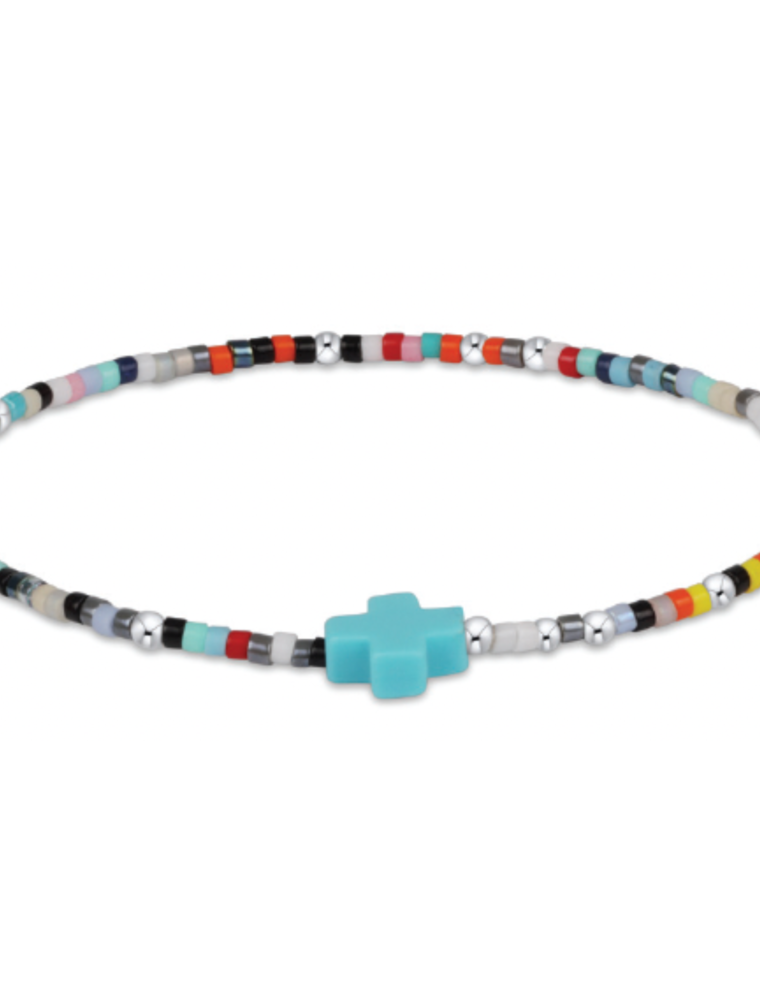 ENEWTON DESIGN Hope Unwritten Signature Cross Bracelet - Hot Mess/Silver