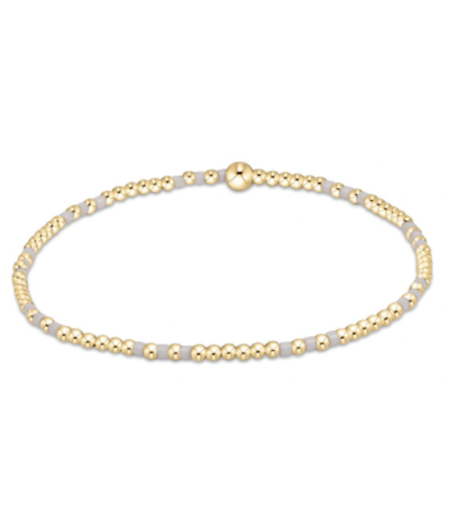Hope Joy 2mm Bead Bracelet - White/Gold