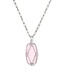 KENDRA SCOTT DESIGN Elle Lattice Frame Silver Large Long Pendant Necklace in Blush Ivory Mother-of-Pearl