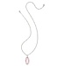 Elle Lattice Frame Silver Large Long Pendant Necklace in Blush Ivory Mother-of-Pearl