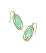 KENDRA SCOTT DESIGN Elle Lattice Frame Gold Drop Earrings in Light Green Mother-of-Pearl