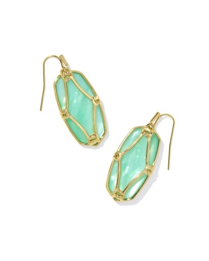 New Kendra Scott Elle Gold Drop Earrings In Black