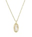 KENDRA SCOTT DESIGN Elle Lattice Frame Gold Large Long Pendant Necklace in Ivory Mother-of-Pearl