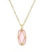 KENDRA SCOTT DESIGN Elle Lattice Frame Gold Large Long Pendant Necklace in Blush Ivory Mother-of-Pearl