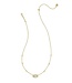 Elisa Lattice Frame Gold Short Pendant Necklace in Light Green Mother-of-Pearl