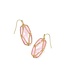 KENDRA SCOTT DESIGN Elle Lattice Frame Gold Drop Earrings in Blush Ivory Mother-of-Pearl