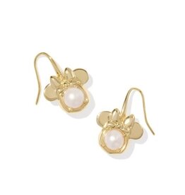 KENDRA SCOTT DESIGN Disney x Kendra Scott Gold Minnie Mouse Drop Earrings in Freshwater Cultured Pearl