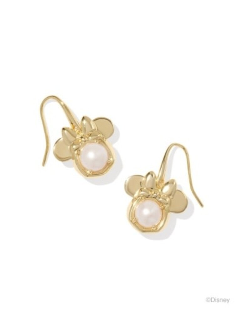 KENDRA SCOTT DESIGN Disney x Kendra Scott Gold Minnie Mouse Drop Earrings in Freshwater Cultured Pearl