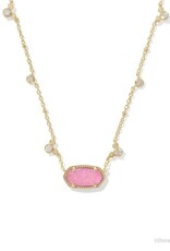 KENDRA SCOTT DESIGN Disney x Kendra Scott Gold Mickey Mouse Elisa Short Pendant Necklace in Hot Pink Drusy
