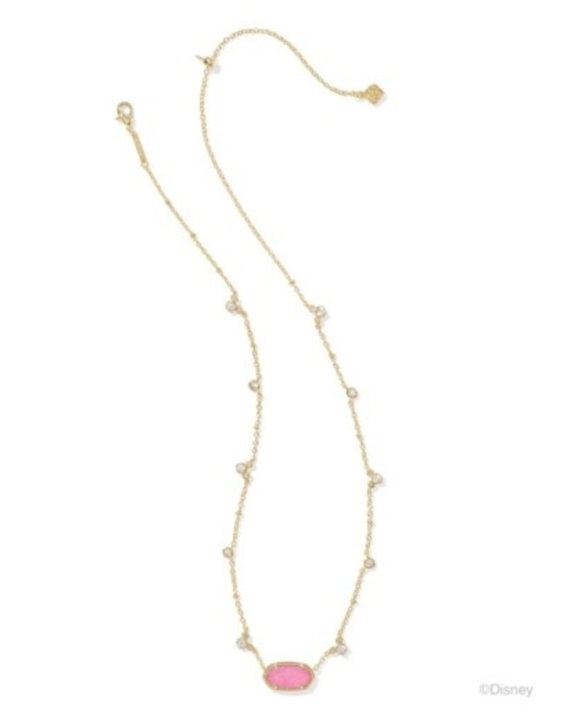 KENDRA SCOTT DESIGN Disney x Kendra Scott Gold Mickey Mouse Elisa Short Pendant Necklace in Hot Pink Drusy