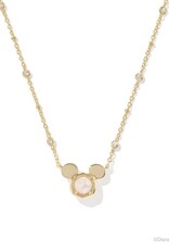 KENDRA SCOTT DESIGN Disney x Kendra Scott Gold Mickey Mouse Short Pendant Necklace in Freshwater Cultured Pearl