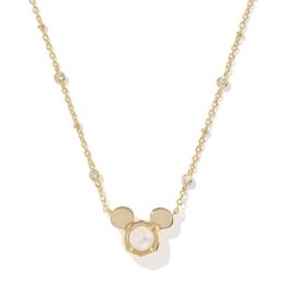 KENDRA SCOTT DESIGN Disney x Kendra Scott Gold Mickey Mouse Short Pendant Necklace in Freshwater Cultured Pearl