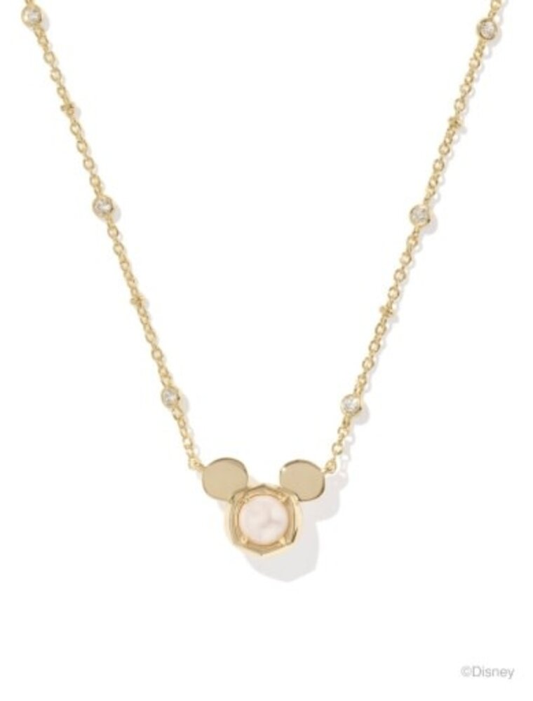 KENDRA SCOTT DESIGN Disney x Kendra Scott Gold Mickey Mouse Short Pendant Necklace in Freshwater Cultured Pearl