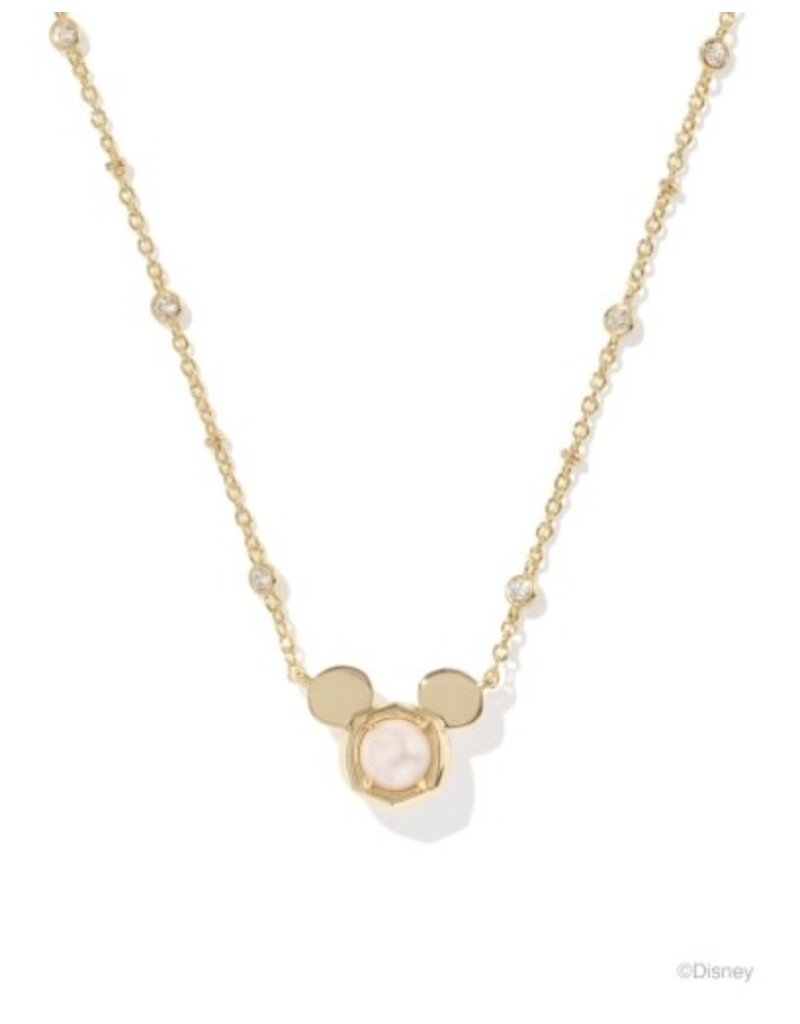 KENDRA SCOTT DESIGN Disney x Kendra Scott Gold Mickey Mouse Short Pendant Necklace in Freshwater Cultured Pearl