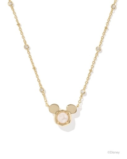 KENDRA SCOTT DESIGN Disney x Kendra Scott Gold Mickey Mouse Short Pendant Necklace in Freshwater Cultured Pearl