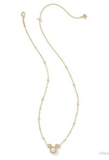 KENDRA SCOTT DESIGN Disney x Kendra Scott Gold Mickey Mouse Short Pendant Necklace in Freshwater Cultured Pearl