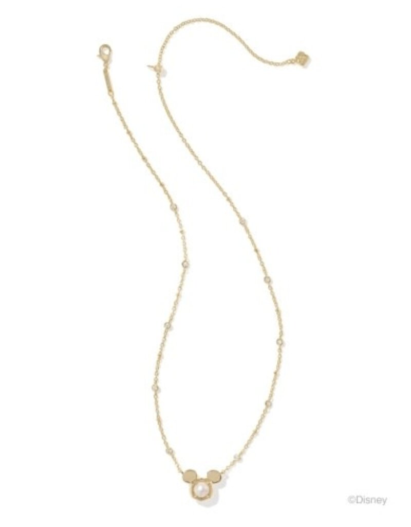 KENDRA SCOTT DESIGN Disney x Kendra Scott Gold Mickey Mouse Short Pendant Necklace in Freshwater Cultured Pearl