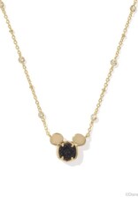 KENDRA SCOTT DESIGN Disney x Kendra Scott Gold Mickey Mouse Short Pendant Necklace in Black Drusy