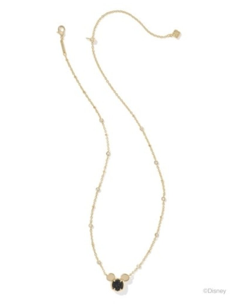 KENDRA SCOTT DESIGN Disney x Kendra Scott Gold Mickey Mouse Short Pendant Necklace in Black Drusy