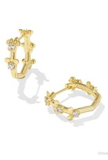 KENDRA SCOTT DESIGN Disney x Kendra Scott Gold Mickey Mouse and Minnie Mouse Huggie Earrings in White CZ