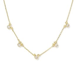 KENDRA SCOTT DESIGN Disney x Kendra Scott Gold Mickey Mouse and Minnie Mouse Strand Necklace in White CZ
