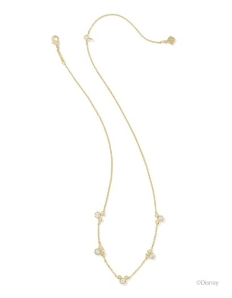 KENDRA SCOTT DESIGN Disney x Kendra Scott Gold Mickey Mouse and Minnie Mouse Strand Necklace in White CZ