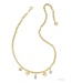 Disney x Kendra Scott Gold Mickey Mouse and Minnie Mouse Charm Necklace in Iridescent White Mix