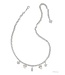 Disney x Kendra Scott Silver Mickey Mouse and Minnie Mouse Charm Necklace in Iridescent White Mix