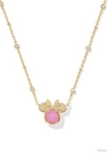 KENDRA SCOTT DESIGN Disney x Kendra Scott Gold Minnie Mouse Short Pendant Necklace in Hot Pink Drusy