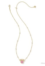 KENDRA SCOTT DESIGN Disney x Kendra Scott Gold Minnie Mouse Short Pendant Necklace in Hot Pink Drusy