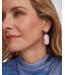 Elle Lattice Frame Silver Drop Earrings in Blush Ivory Mother-of-Pearl