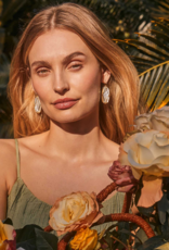 KENDRA SCOTT DESIGN Elle Lattice Frame Gold Drop Earrings in Ivory Mother-of-Pearl