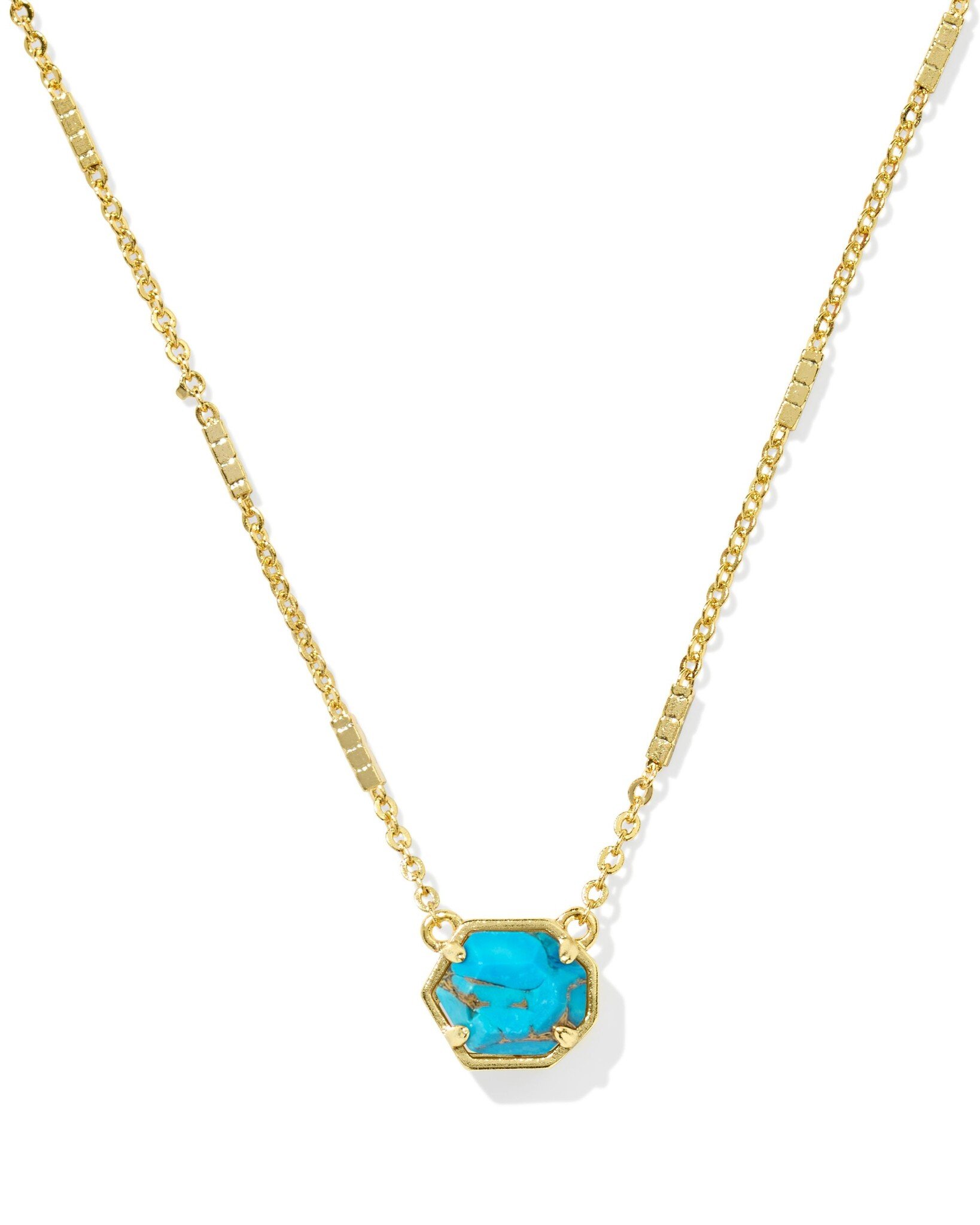 Kendra Scott Mabel Gold Necklace in Bronze Veined Turquoise Her