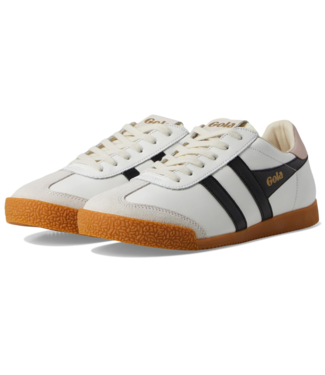 GOLA Women's Elan  Leather Sneakers in White/Black/Chalk Pink