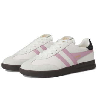 GOLA Women’s Cyclone Leather Sneakers in White/Candy/Black/Dark Gum