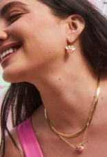 KENDRA SCOTT DESIGN Disney x Kendra Scott Gold Minnie Mouse Short Pendant Necklace in Hot Pink Drusy