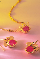 KENDRA SCOTT DESIGN Disney x Kendra Scott Gold Minnie Mouse Short Pendant Necklace in Hot Pink Drusy