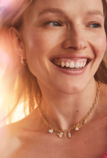 KENDRA SCOTT DESIGN Disney x Kendra Scott Gold Mickey Mouse and Minnie Mouse Charm Necklace in Iridescent White Mix